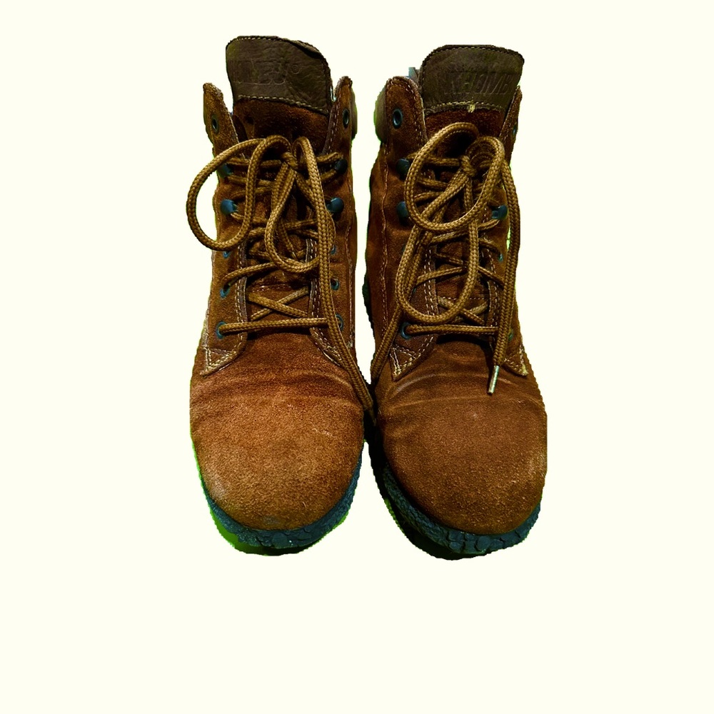 🥾 - VINTAGE KHOMBU WINTER BOOTS. Brown suede. Sz 7.